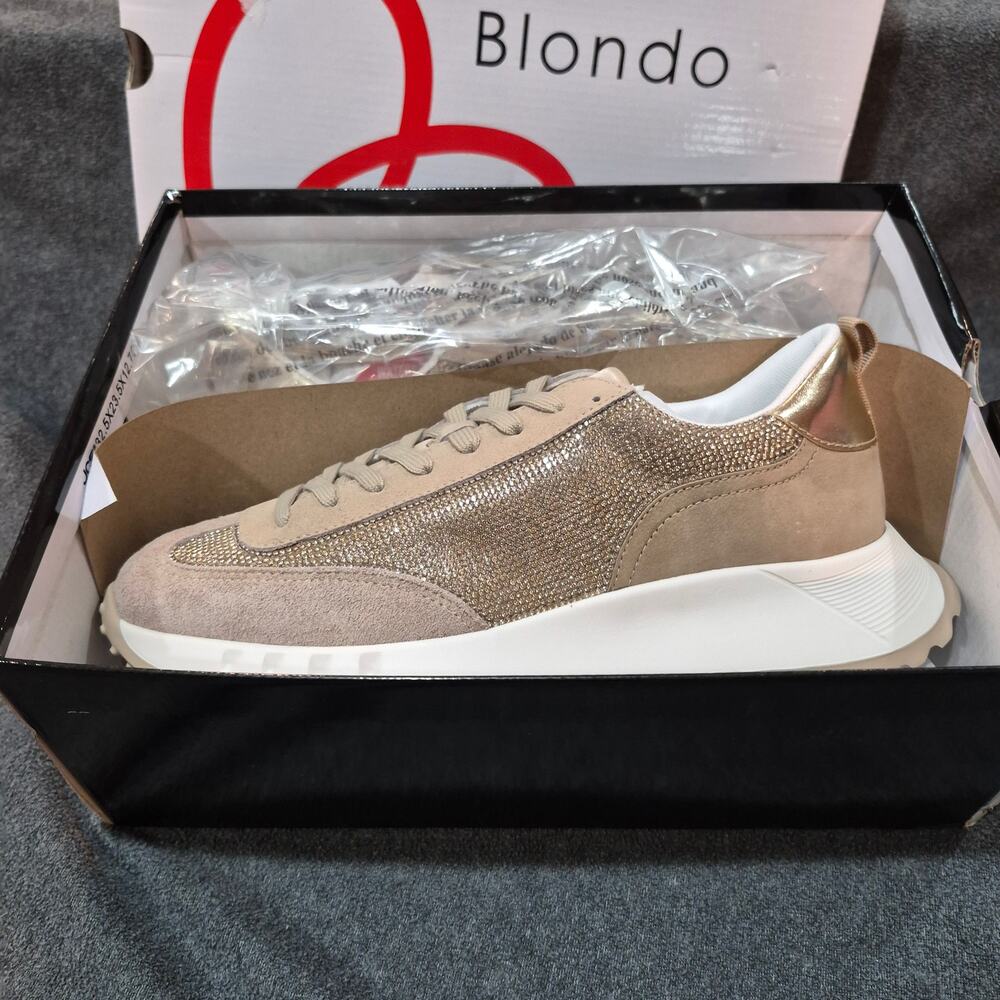 NEW Blondo Women's Lyandra Waterproof Sneaker, Sand Multi, 11